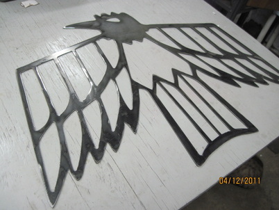 Pontiac emblem sign on arrival.  The customer was kind enough to let me have my way with it to make it as close to factory-appearing as possible