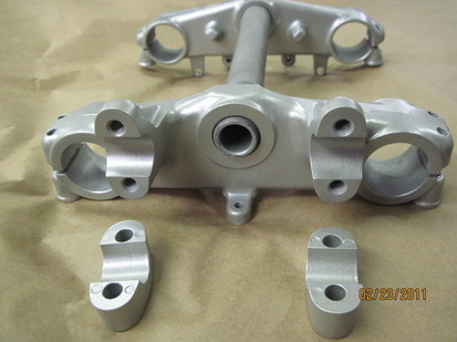 Honda triple trees in Silver Glaze