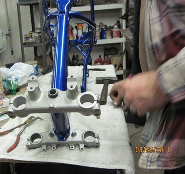 Billy installing his triple trees