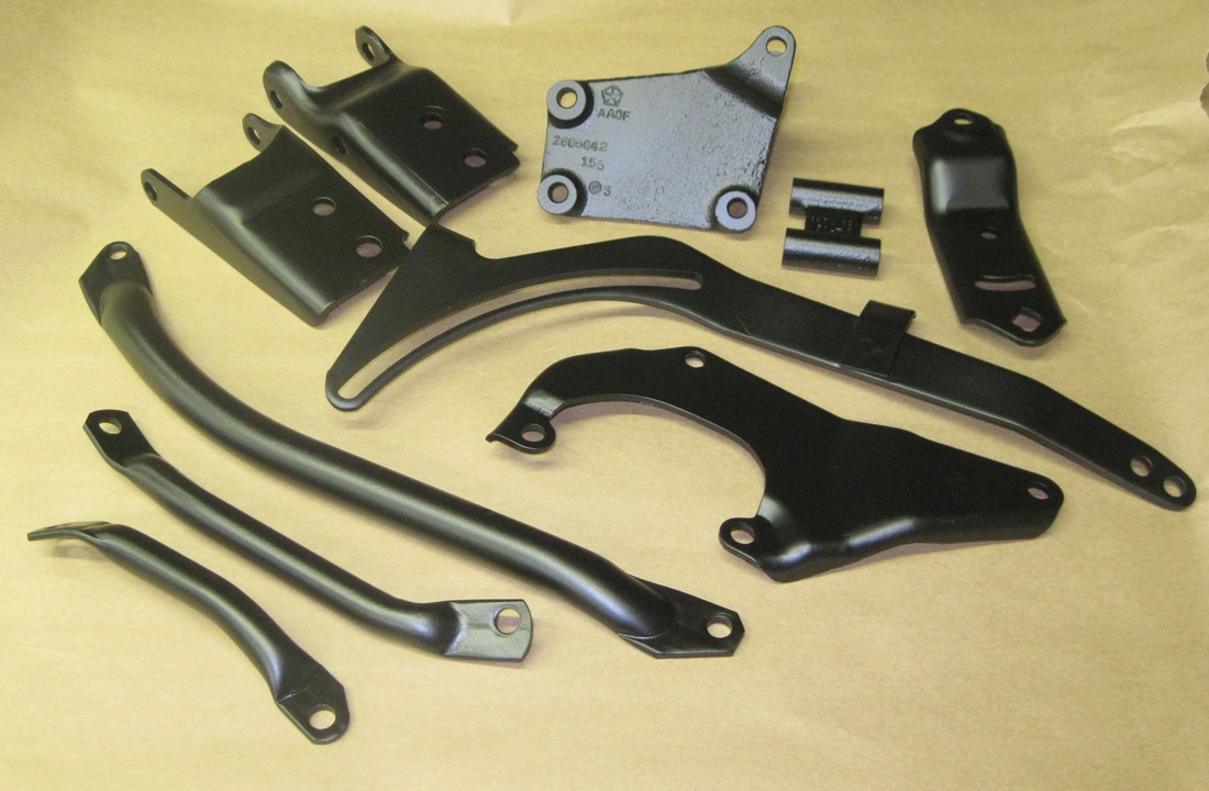 Polara engine brackets in Silk Satin Black