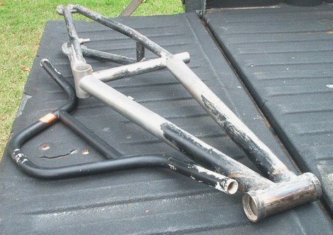 'Before' photo of John's BMX bike parts