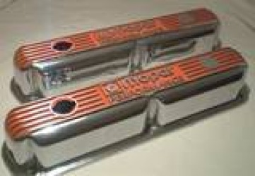 Polished Mopar Performance valve covers in Hemi Orang