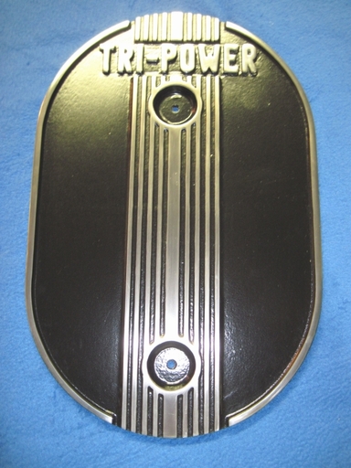 Custom Tri-Power air cleaner lid in Desert Nite Black