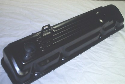Slant 6 Mopar valve cover in Wetstone Black (wrinkle)