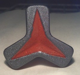 One-off air cleaner hold down in Wilder Red and Ironsides II
