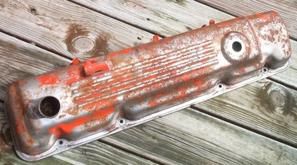 'Before' photo of Slant 6 Mopar valve cover